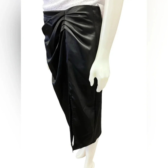 RO&DE Black  Midi Skirt Satiny Size Large - Picture 2 of 9